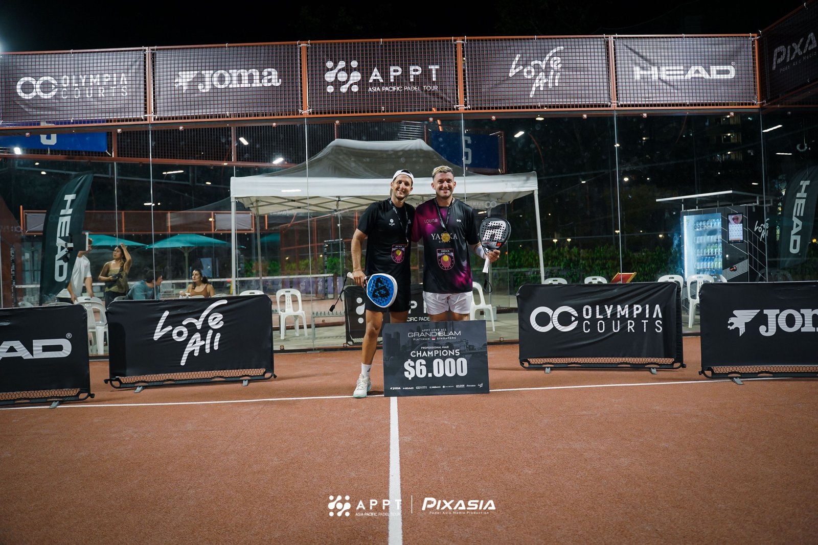 APPT Love All Grand Slam Platinum Singapore 2026 Pro Male winners on court